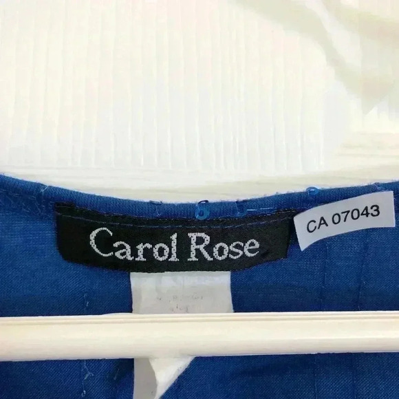 Carol Rose Blue Sleeveless Sequin Top Size Small - Picture 6 of 11